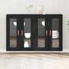 Wall Cabinets 2 Pcs Black Oak Effect 69.5 X 34 X 90 Cm