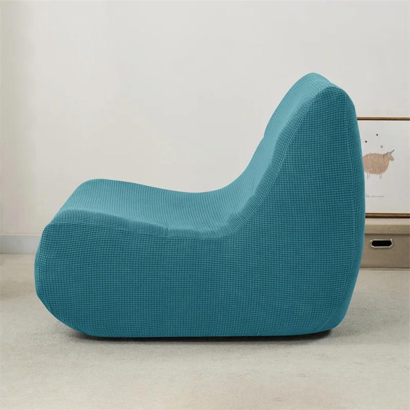 Coperture elastiche per divano da terra senza braccioli in pile polare, copriseduta singolo per poltrona da camino, coperture per pouf da adulto