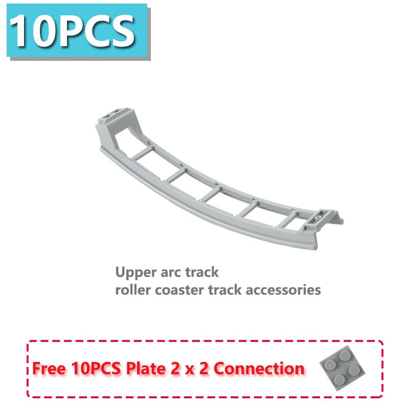 10PCS/Set Roller Coaster Track Chassis Moc Building Blocks Parts Lower Rail/Bow/Slope/Straight Rail Puzzle Assembly Toys Bricks