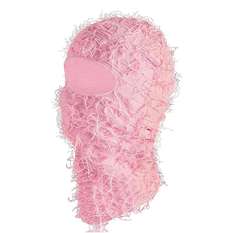 Winter Full Face Ski Mask for Women – Hip Hop Balaclava, Distressed Knitted, Warm Camouflage Fuzzy Ski Beanies Outdoor Hat