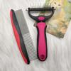 Pet Hair Removal Comb for Cats & Dogs - Comfortable Knot Detangler for Grooming Kittens & Puppies