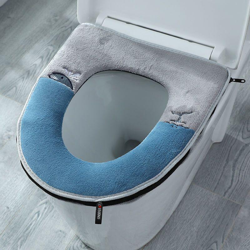 Four Season Universal Toilet Cover Toilet Seat Cushion Universal Zipper Style Household Toilet Seat Cushion Toilet Seat Cover