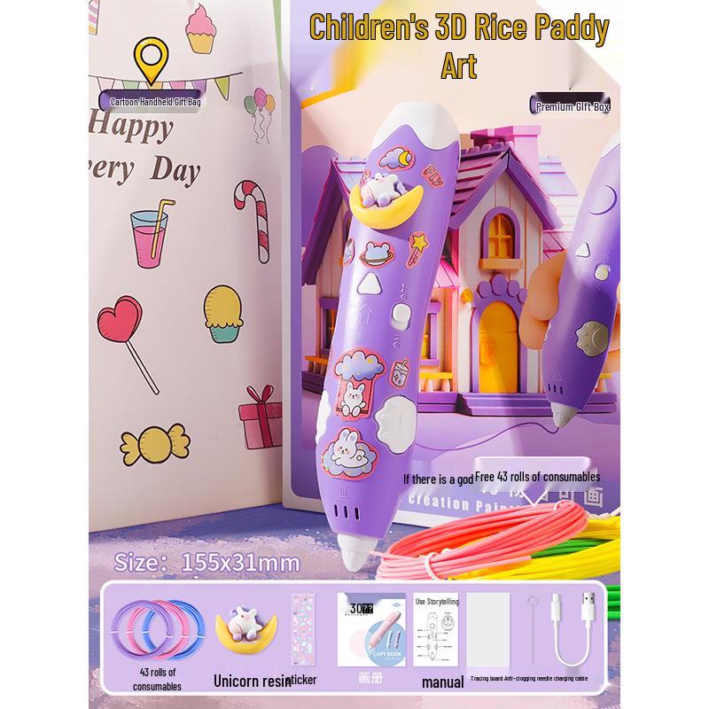Low Temperature 3D Printing Pen for Kids - Intelligent DIY Drawing and Graffiti Toy