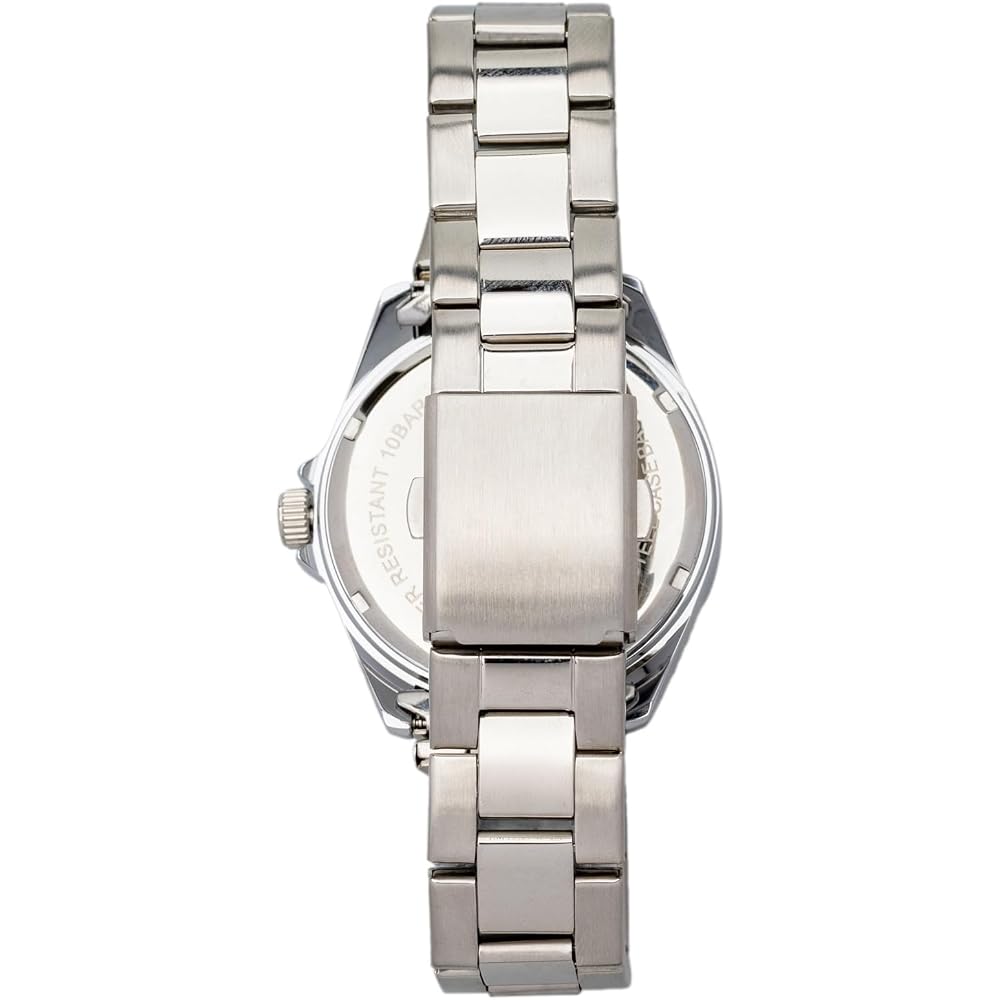 Crepha Men's Solar Watch Silver 10 ATM Water Resistant 42mm Japanese Movement Date Function Stainless Steel Band Black