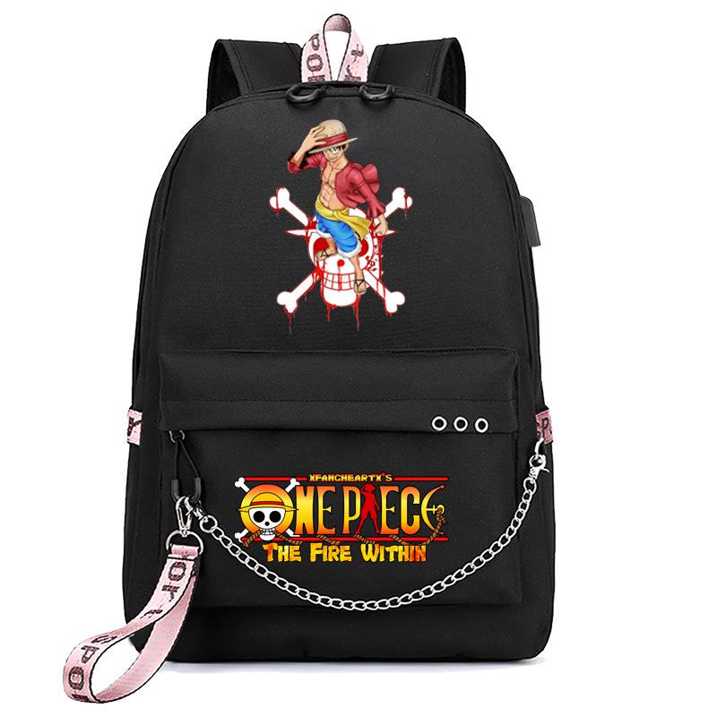 USB student school bag travel backpack printed One Piece casual trendy bag