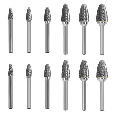 Carbides Grinding Head Double / Single Flute Carbides Rotary File Tool Compatible For Hard Soft Materials 6MM Shank