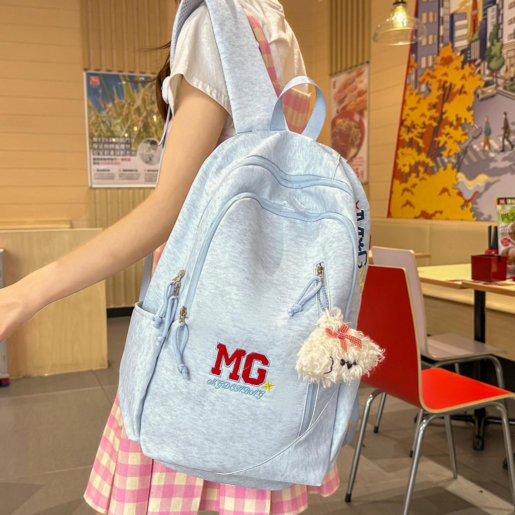 New Schoolbag for Girls, Junior High Students, Elementary Students, and High School Students, Simple and Versatile Large-capacity Campus Backpack