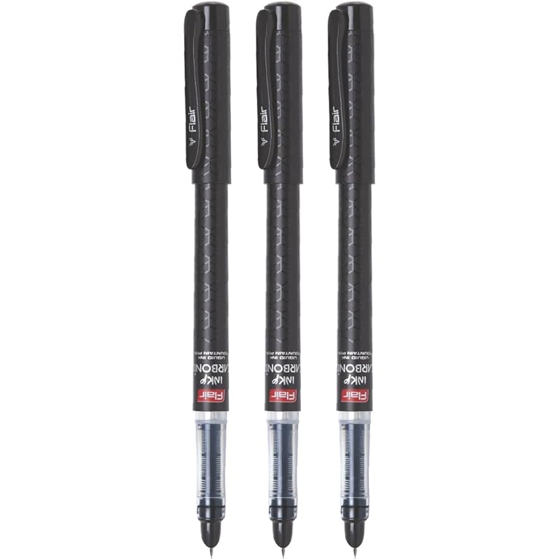 

FLAIR Inky Series Pen | Blue Ink, Pack Of 3 (Carbonix) 13 чорний