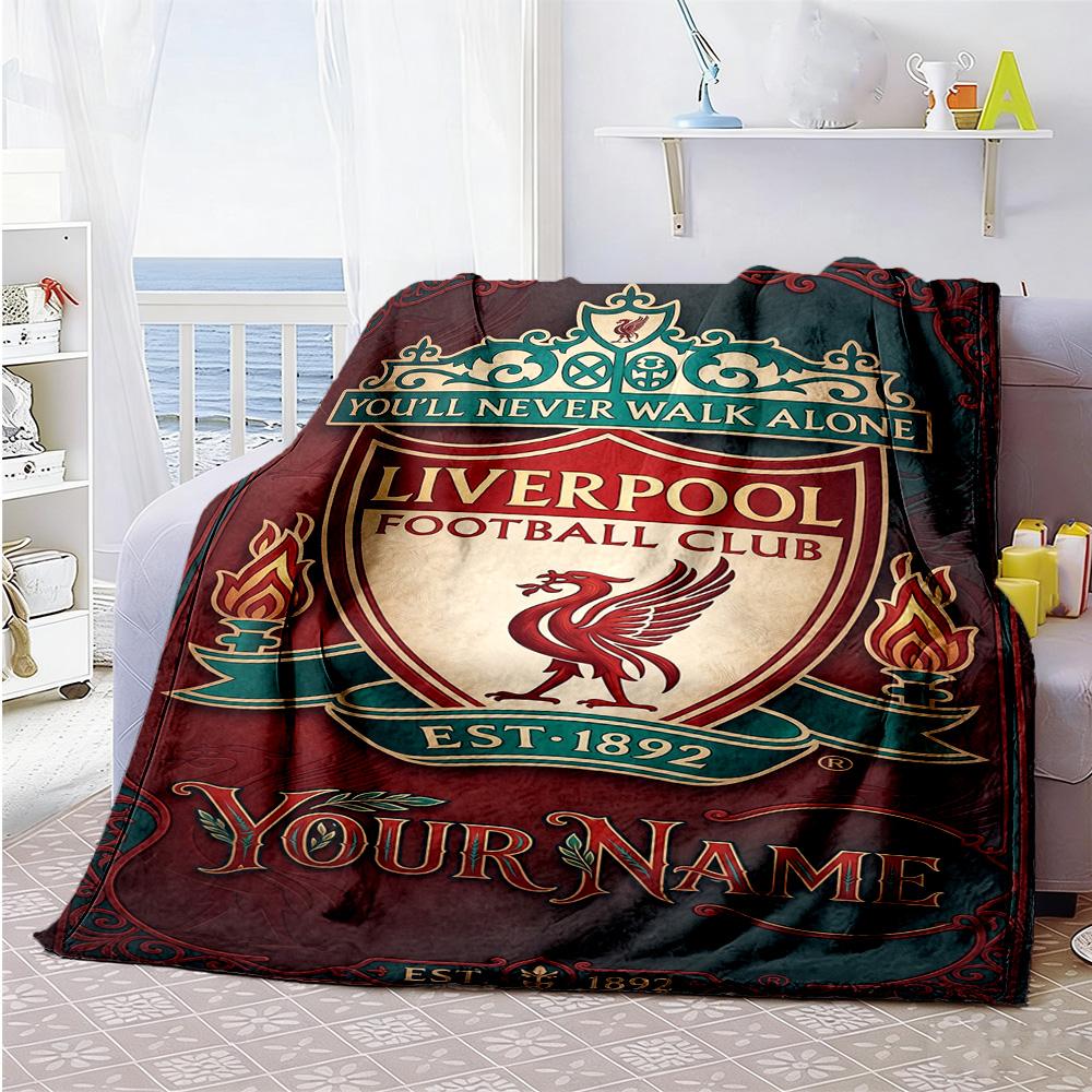 Liverpool Fc Customize Your Name Blanket Lightweight Customizable Blanket Soft Cozy For Office Home Decor Bed Couch Allseason Use