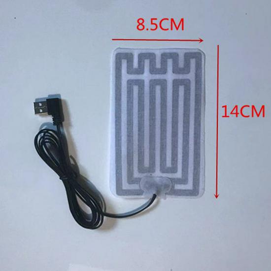 8x13cm USB Electric Heating Pad, 5V, Black Right Angle Plug with Tensile-Resistant Wire