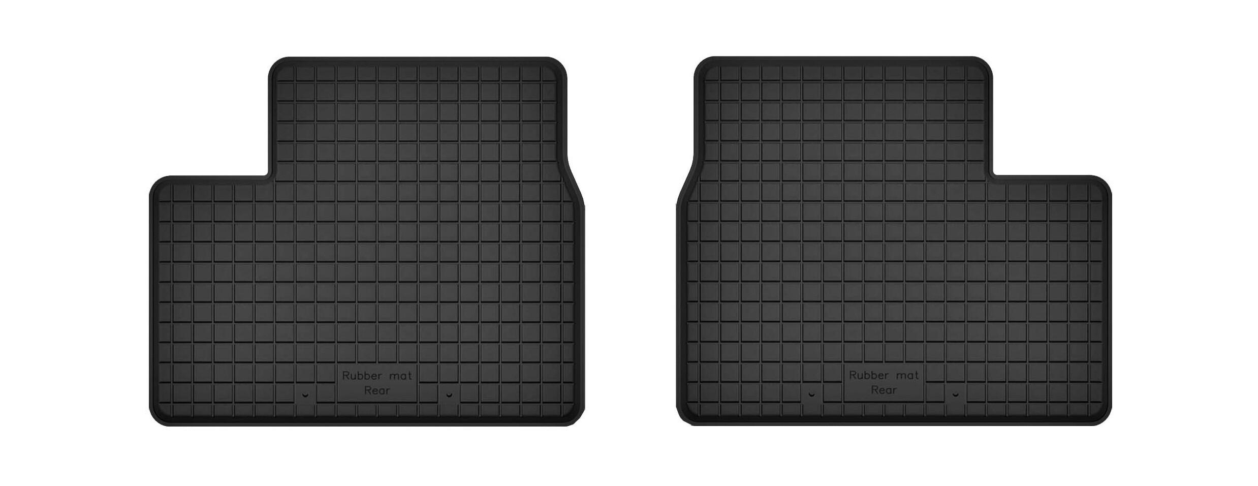 Rear rubber car mats (2 pcs), universal for: Toyota Prius III Plus 7-seater (2011-)