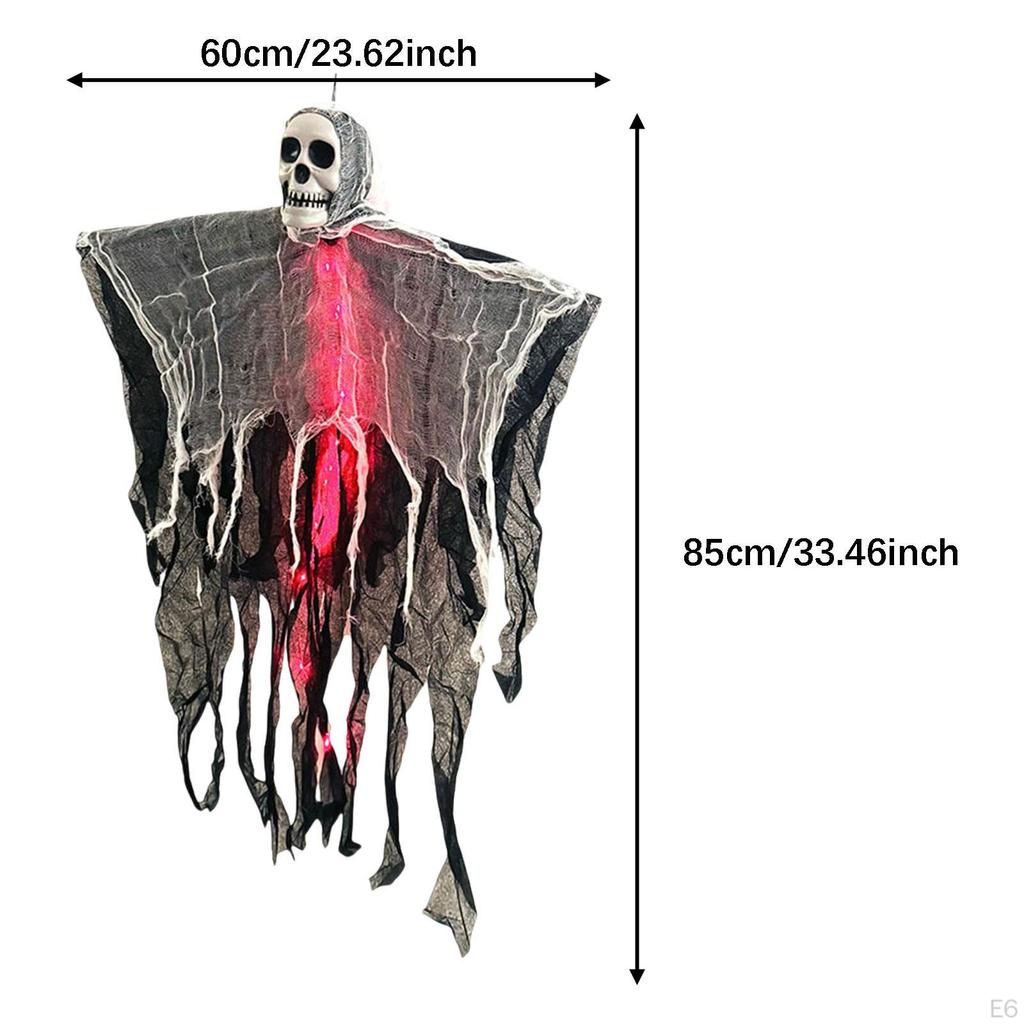 Halloween Hanging Creepy Backyard Decoration with Lighting Horror Skeleton for Porch Yard