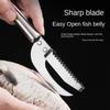 Scale Scraper 3 in 1 Stainless Steel Fish Scale Knife Sawtooth Scraping Boning Filleting Cut Dig Maw Knife Remove Scale Brush