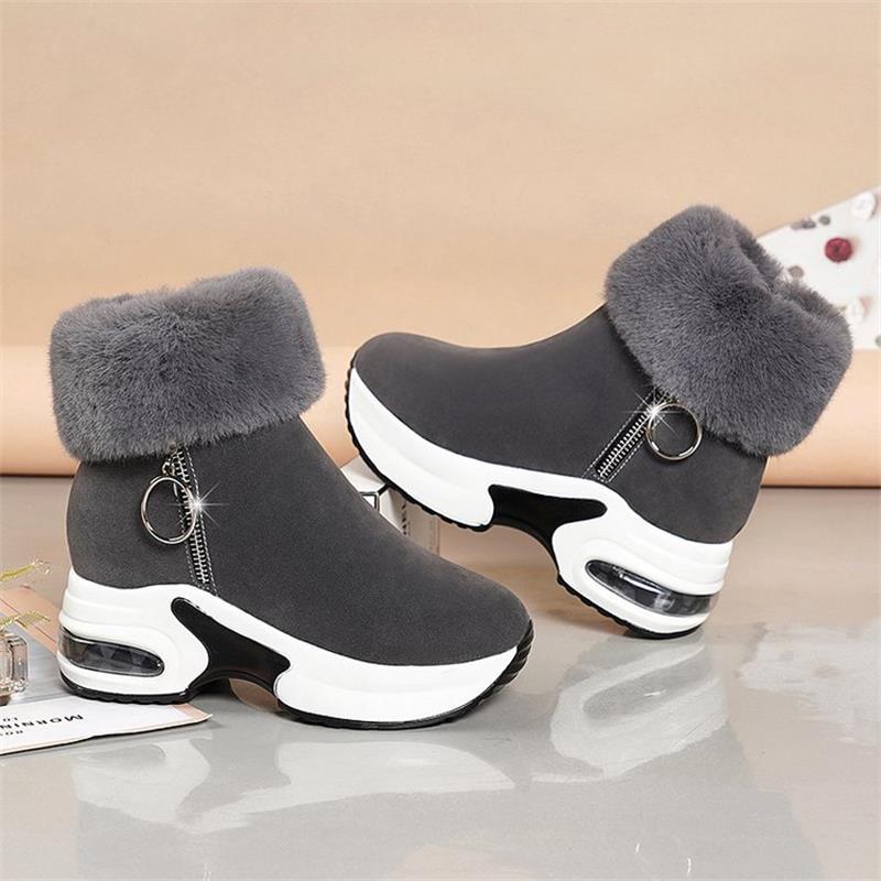 Inner Height-increasing Snow Boots Women's Cotton Shoes 2025 Winter New Casual Mother Cotton Boots Thick-soled Versatile Velvet Warm Boots