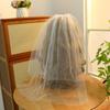 Bridal Veil Double Layer Solid Color Short Veil Party Outing Gathering Wedding Banquet Hair Accessory