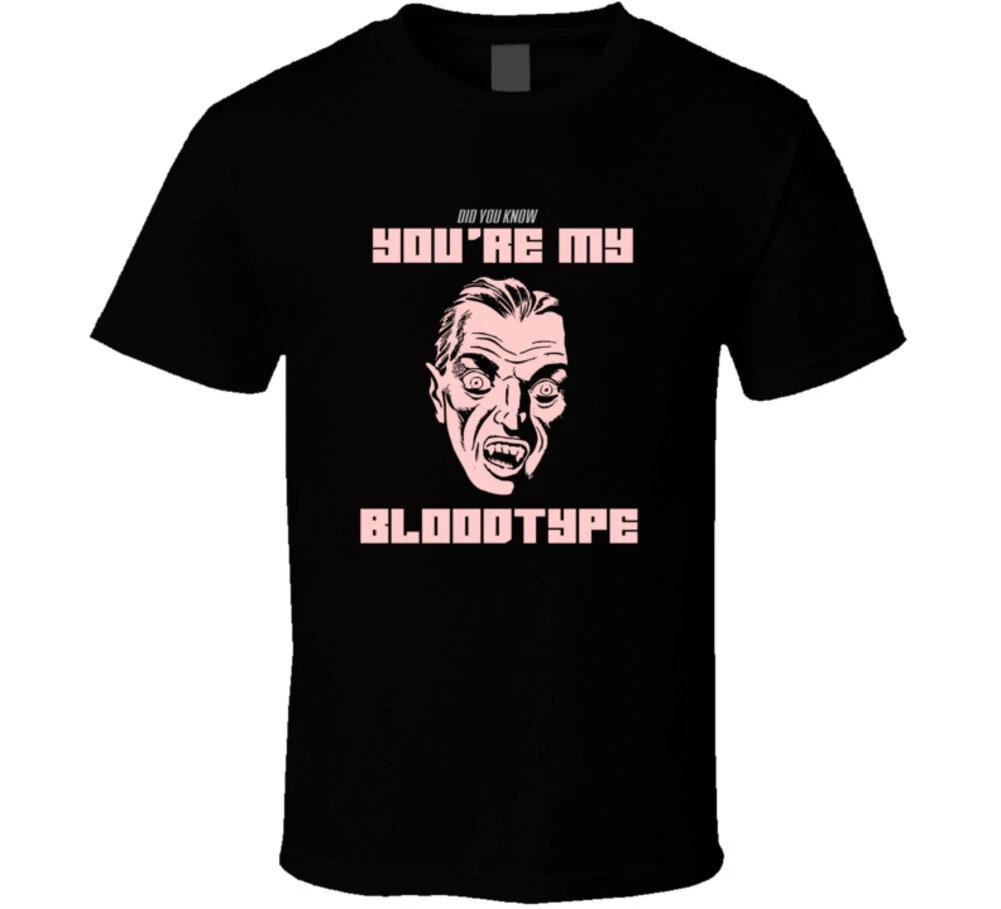 Did You Know You re Mu Blood Type? Funny Vampire Halloween Gift T Shirt L