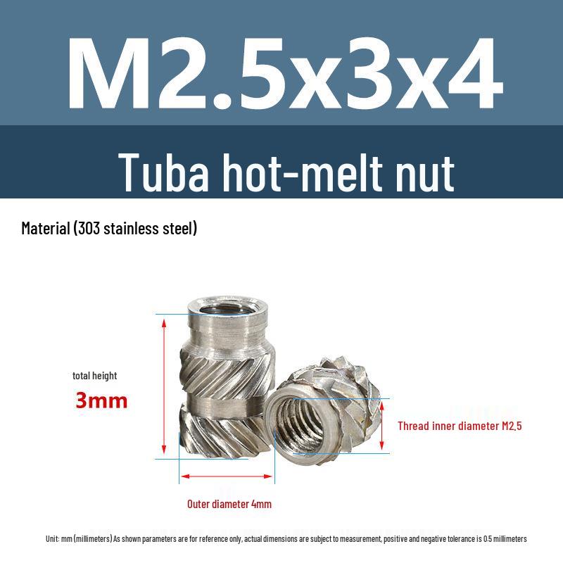 Stainless Steel Pre-embedded Injection Molding Knurled Nut M2M3M4