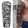 1 Foglio Tatuaggi Temporanei Finti Manica Lunga Per Donne Uomini Leone Tigre Fiore Lupo Maori Tatuaggio Adesivo Braccio Gamba Trasferimento ad Acqua Fai da Te