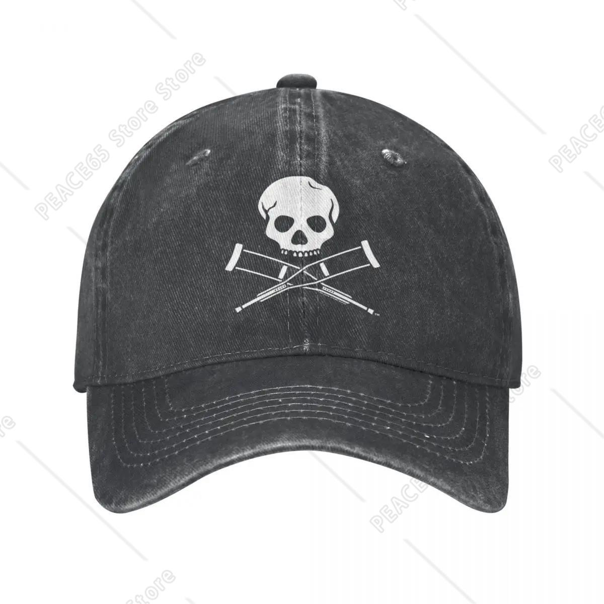Бейсболки Jackass Skull And Crutches Модные Потертые Хлопковые Головные Уборы Унисекс Летние Шляпы для Улицы Кепка One Size