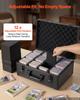 VEVOR Graded Card Case 4 Row 120 PSA Slab Storage Box with Secure Lock, Baseball Sports Trading Cards Holder Collector with 12 Dividers, Key