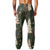 Men's Fashion Casual Loose Wide Leg Christmas Print Sweatpants with Pockets for Holiday