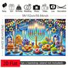 Hanukkah Festival Tapestry, Traditional Menorah And Star Design, Jewish Holiday Wall Art For Party And Home Celebration Decor