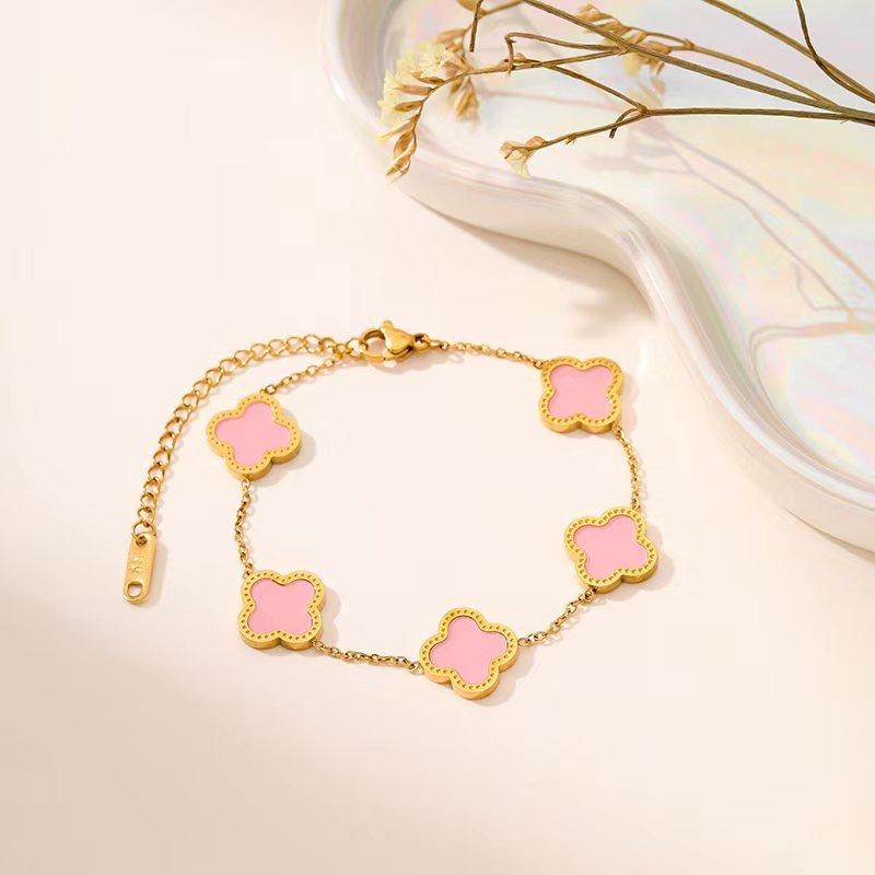 Gorąca Sprzedaż Naszyjnik Bransoletka Kolczyki Kwiat Koniczyny Trzyczęściowy Zestaw dla Kobiet