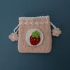Sweet Hand-Woven Coin Bag Knitted Yarn Crochet Drawstring Bags Mini Wool Crochet Bag Women