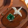 Colorful Square Yellow Pink Green White Zircon Bird Ring For Women  Copper Fashionable Opening RING Party Birthday GIFT