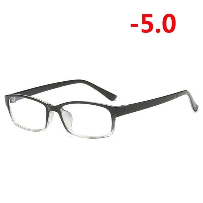 Black Frame Anti-Blu-Ray Square Nearsighted Eyeglasses Women Men Plastic Minus Degree Prescription Glasses -0.5 -1.0 To -6.0