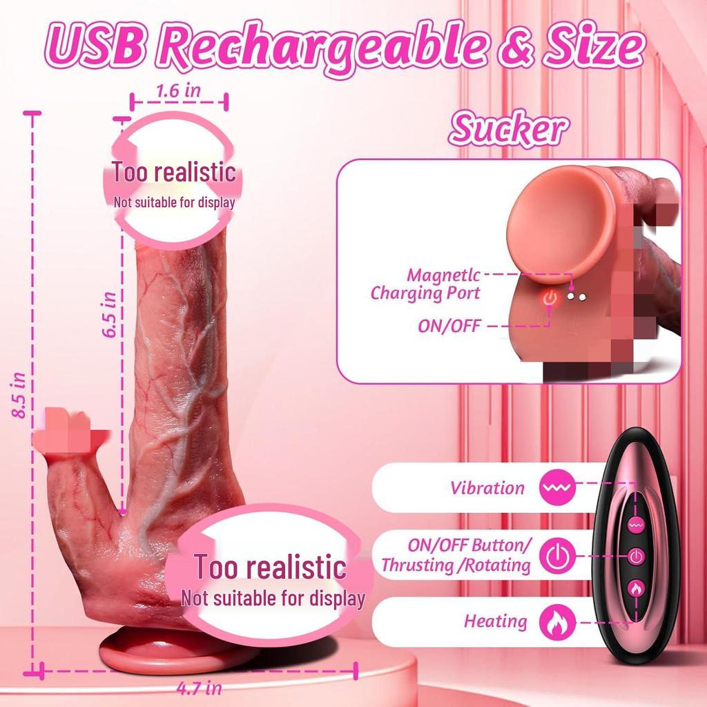 Cross-Border Triple-Tongue Vibration Suction Cup Adult Toy for Women