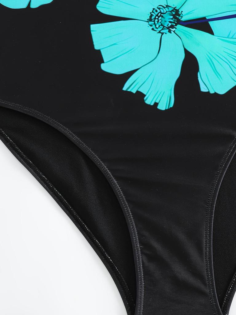 Sommer Damen Blumen Digitaldruck Einteiler Badeanzug
