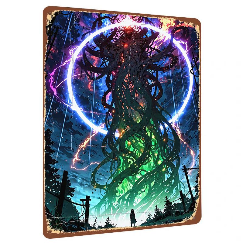 

Dreamy Starry Sky Giant Tree Abstract Art Metal Iron Painting Living RoomWall Decor 20x30cm（7.8x11.8inch）