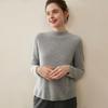 Women's Pure Cashmere Half-High Neck Sweater, Solid Color, Loose Long Sleeves, Autumn/Winter Collection.