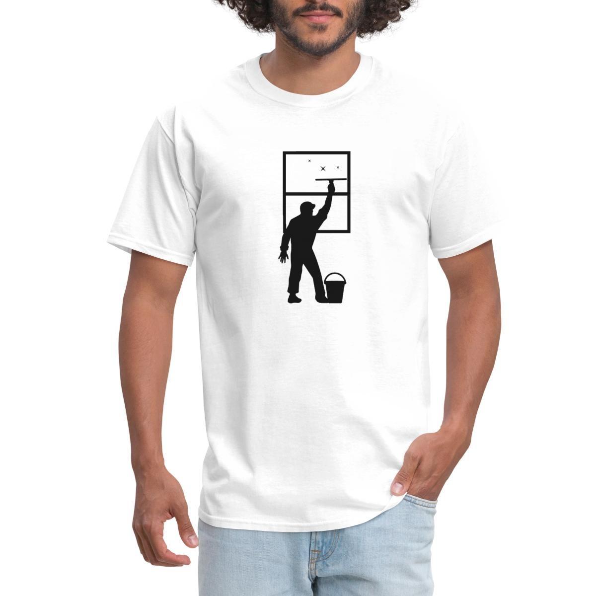 Window Cleaner Silhouette Art Men s T-Shirt XXL