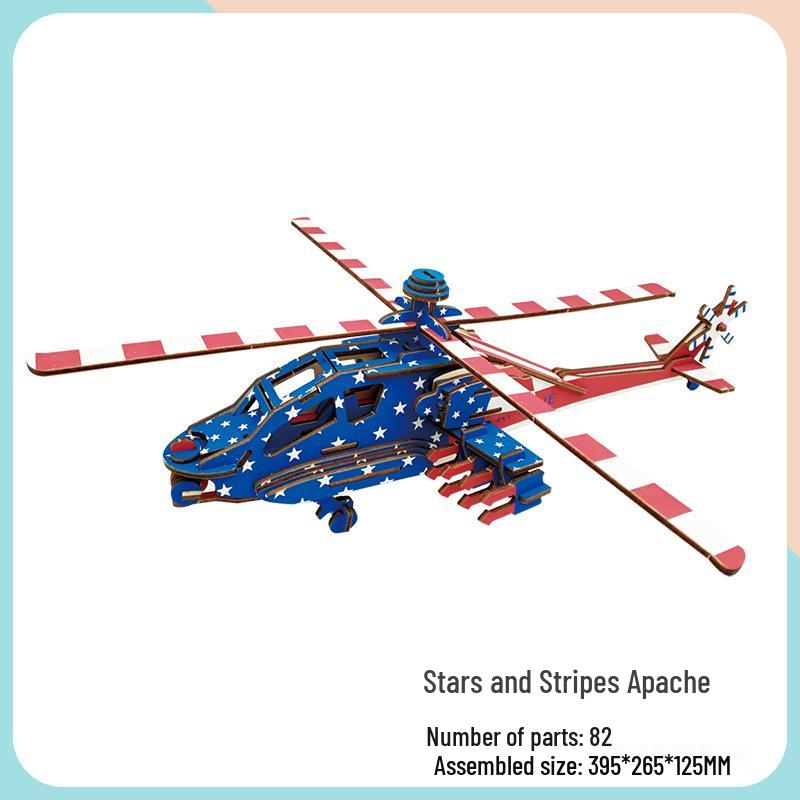 Children's Handmade Wooden Airliner Model 3D Puzzle Educational Toy