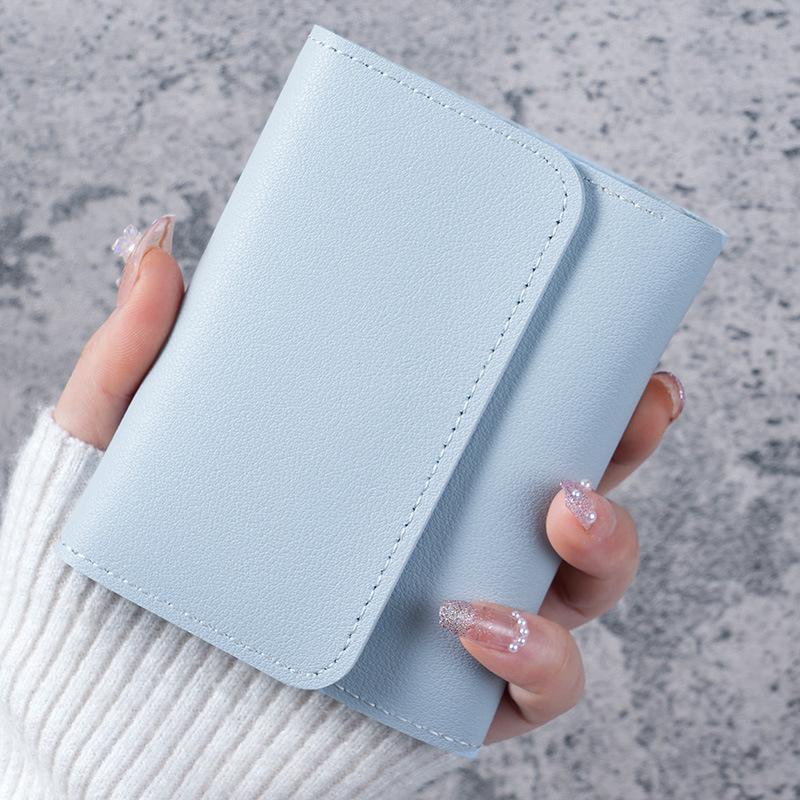 Compact Women's Tri-Fold Wallet: Glossy, Ultra-Thin Card Holder, Coin Purse, and Ticket Clip