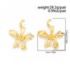 SHIXIN Punk 1 Pair Gold Color Flower Metal Stud Earrings for Women Vintage Geometrical Irregular Piercing Earring Party Jewelry