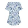 Ladies Round Neck Printed  Short Sleeve Top Loose Casual Short Sleeved Plus Size Tops