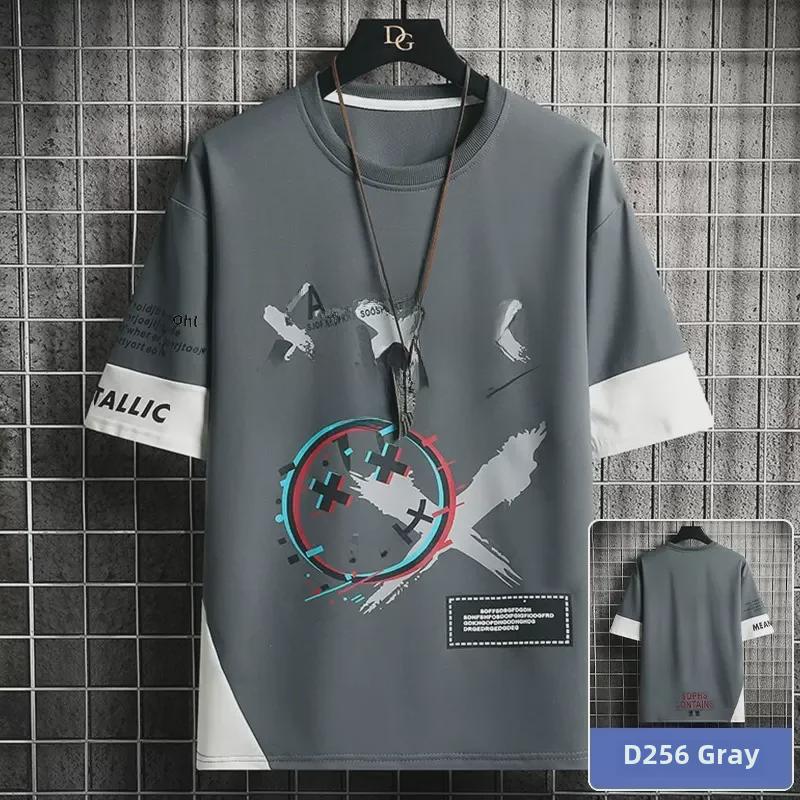 

Костюм с короткими рукавами в стиле корейского граффити: Трендовая уличная одежда весна/осень 4XL (170-185 kg)