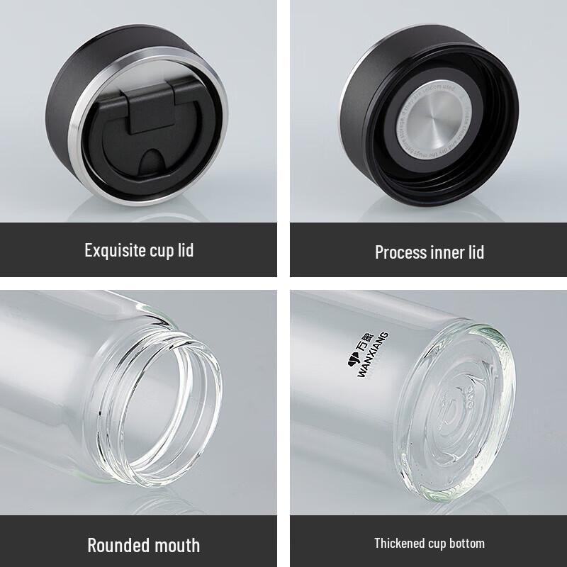 WANXIANG Single-Layer Glass Tea Infuser Cup with Lid