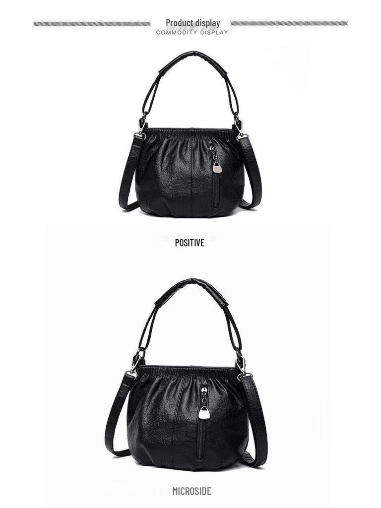 Genuine Leather Textured Women's Handbag - Small, Handheld, Crossbody, Free Shipping