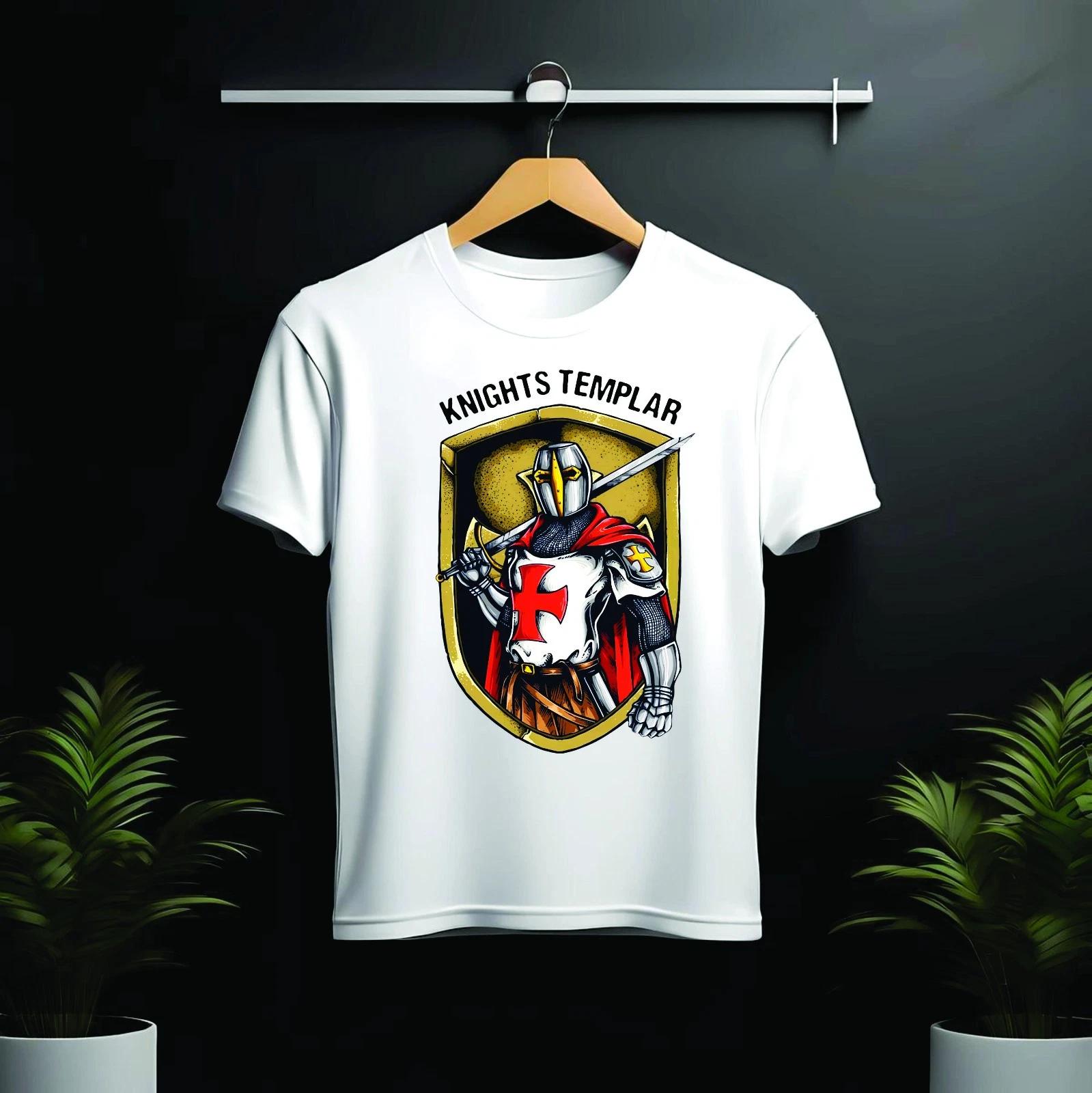 

Knights Templar Uk History Men s T-Shirt Medieval Crusader Knight Graphic Tees XL