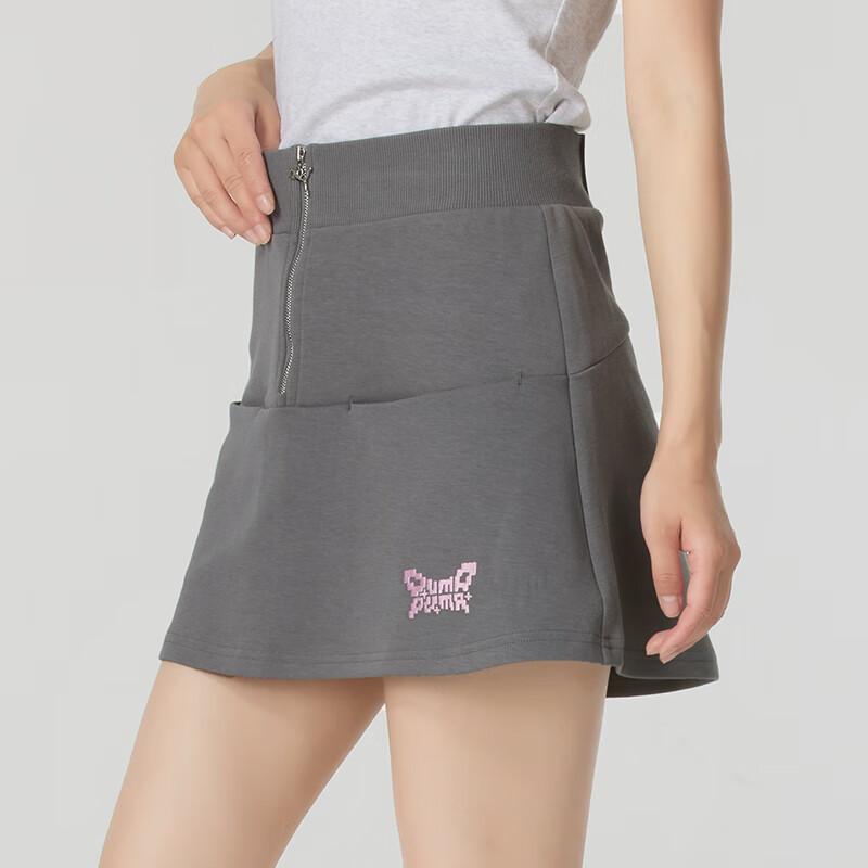 Puma Ss24 Solid Color Commuter Breathable Fashion Casual Skirt Women skirts Gray 628474-89