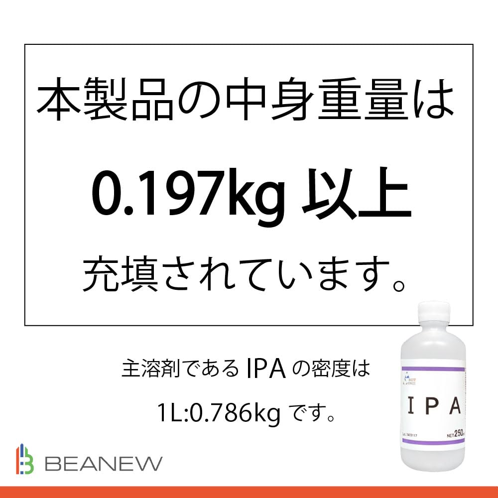 250ml Isopropyl with a Pointed Pouring Label Glass Cleaning Alcohol, 99.9%+ Purity, Cap. Brand B.N. Degreasing, Removal, (250ml)