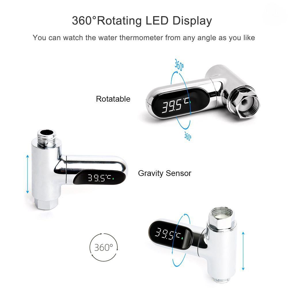 LED Display Water Meter Digital Shower Thermometer Bath Temperature Monitor High Accuracy Shower Bathroom Accessory