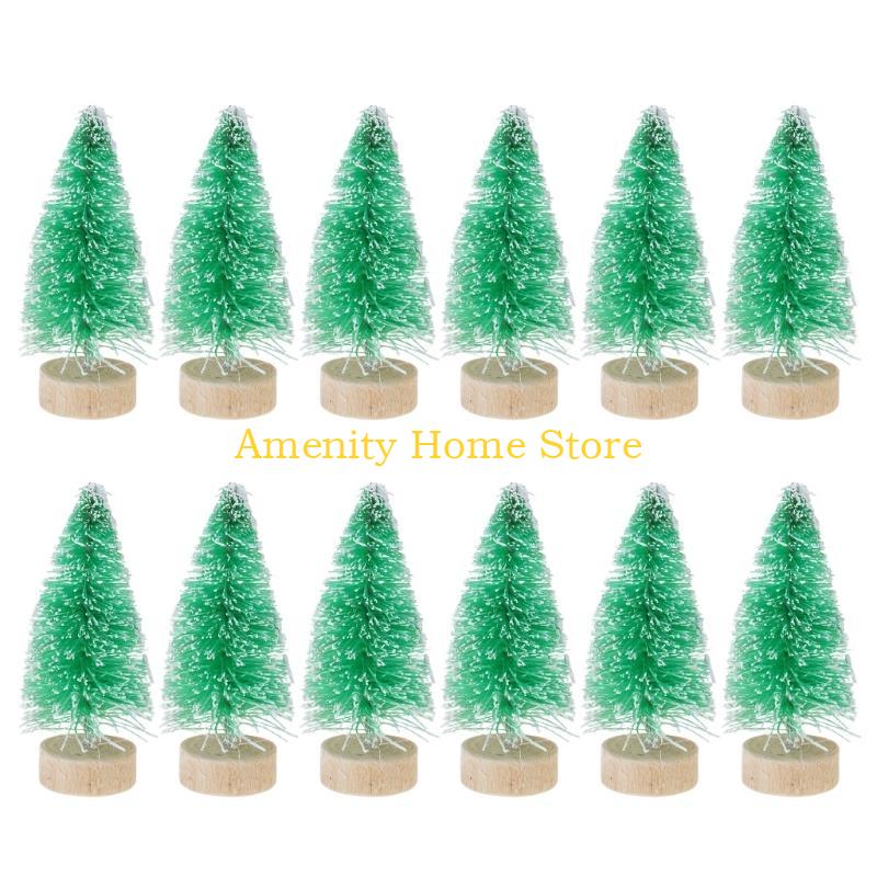 

F26C Artificial White Snow Christmas Tree Ornament 12pcs Shopping Mall Hotel Party Supplies for Shopping Mall Sale Event світло-зелений колір