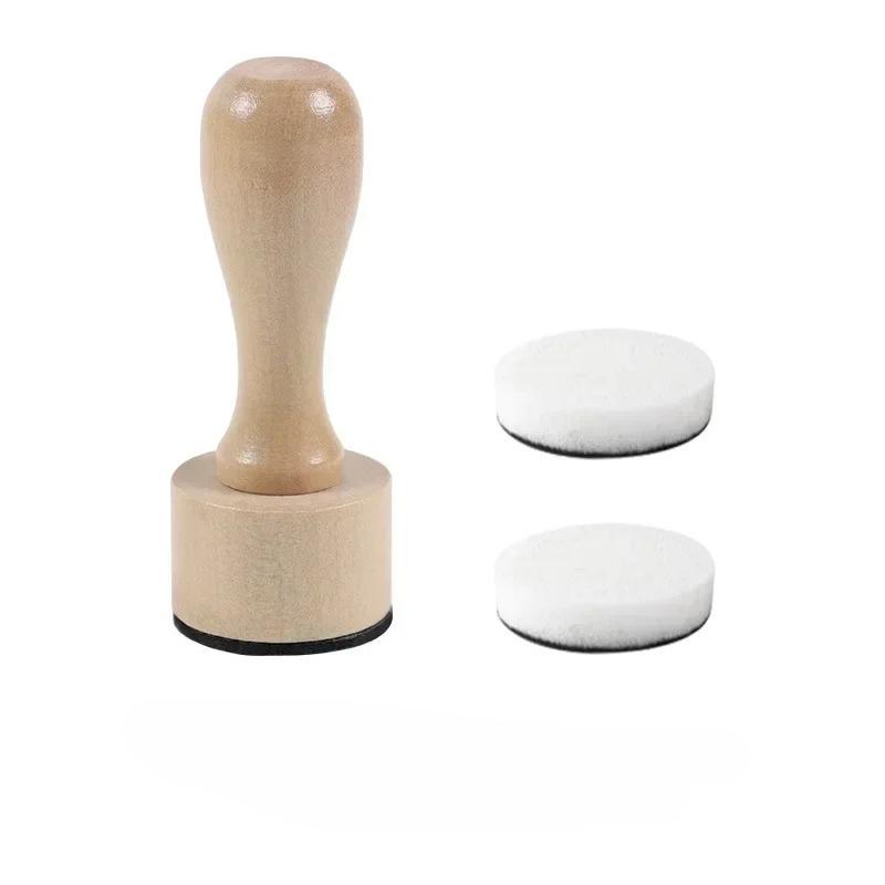 

Wood Handle Blank Stamps with Sponge Heads set for Scrapbooking Stamping Painting Artistic Tools Blending Brushes, бежевий