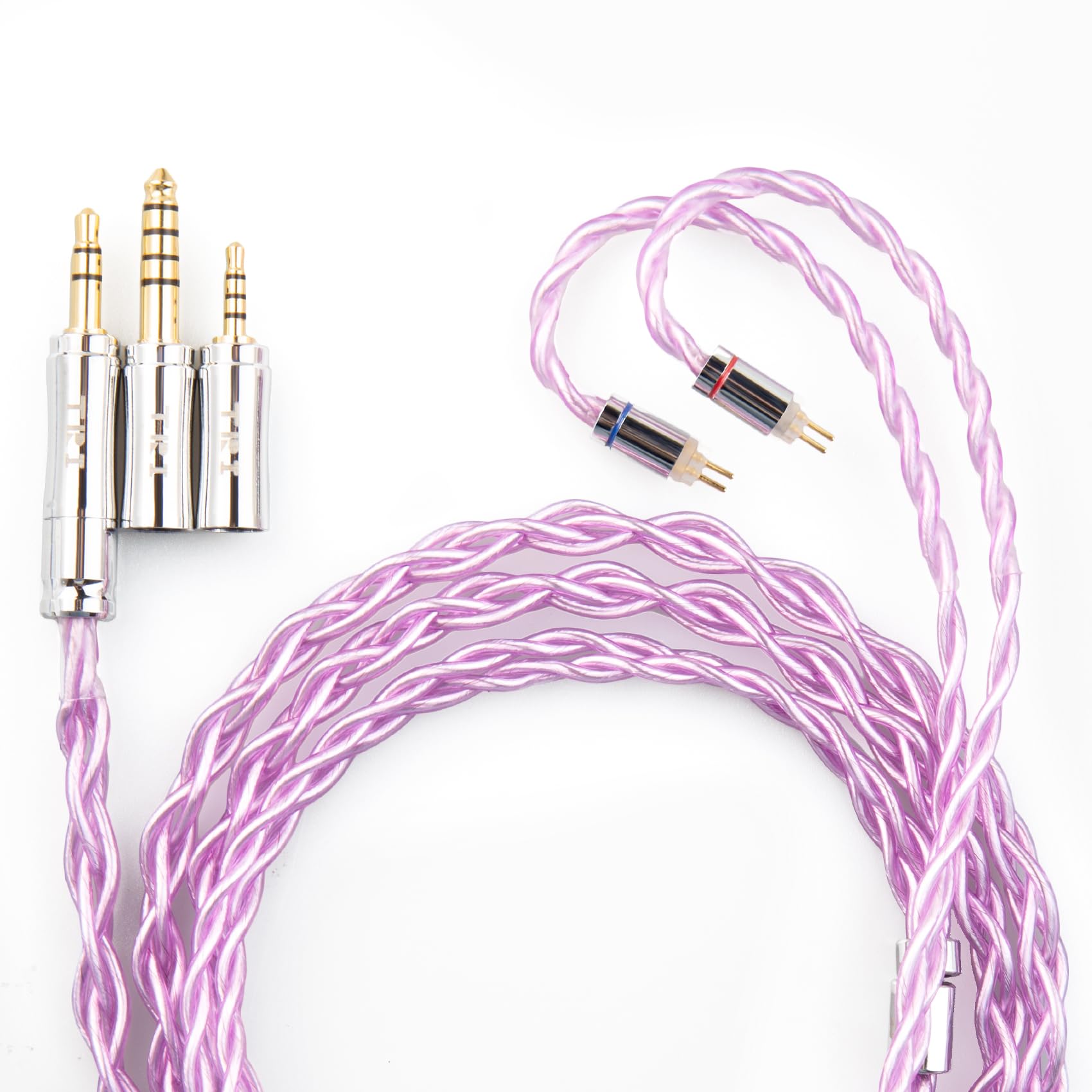 

2pin cable cable 5N copper mixed 4N copper silver plating Earphone upgrade cable Earphone replacement cable KZ CCA KBEAR Earphone application for рожевий