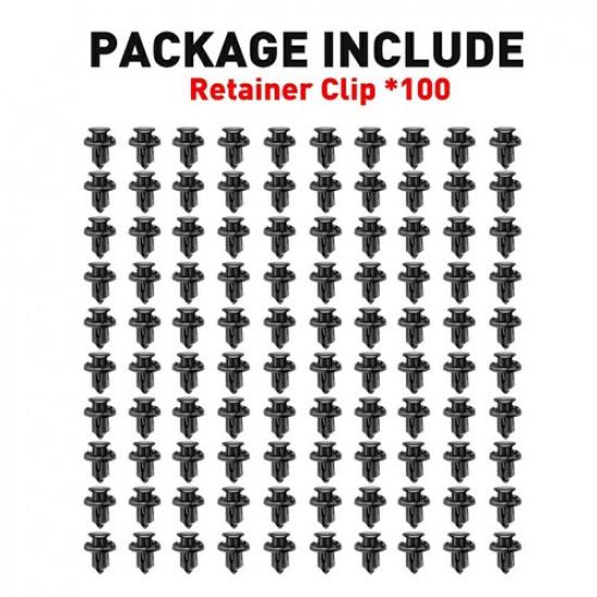 100 PCS Bumper Fender Hood Molding Side Garnish Grille Retainer Clip For Honda I